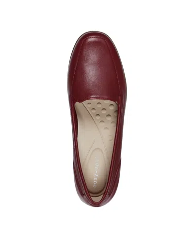 Easy Spirit Women's Devitt Slip-on Loafer Flats In Dark Red Leather