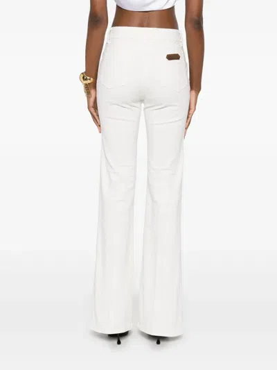 Tom Ford High Waist Wide Leg Pants In Virgin Wool Light Blush In Pink