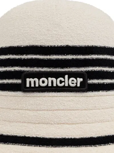 Moncler Bucket Cotton Blend Hat In White