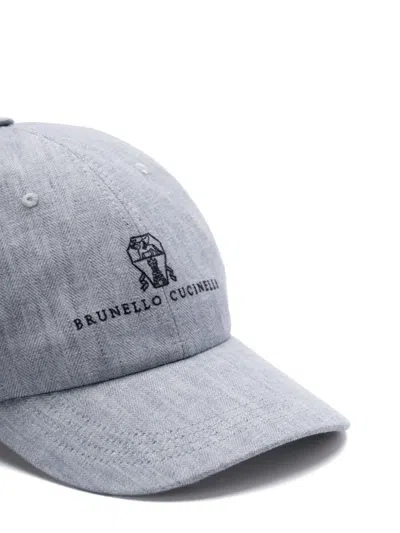 Brunello Cucinelli Cap In Gray