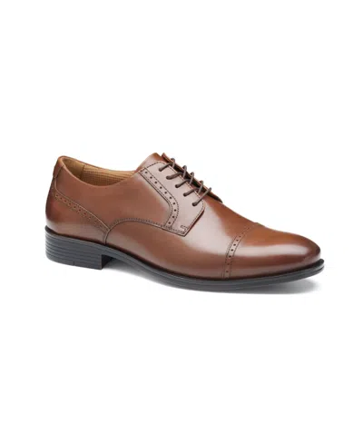 Johnston & Murphy Men's Hodges Cap Toe Lace Up Dress Casual Shoe In Brown Full Grain