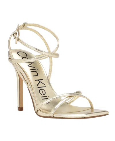 Calvin Klein Women's Tegin Strappy High Stiletto Sandals In Gold
