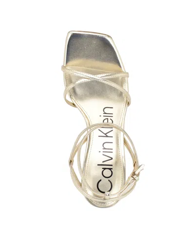 Calvin Klein Women's Tegin Strappy High Stiletto Sandals In Gold