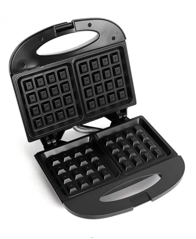 Elite Cuisine Double Waffle Maker In Black