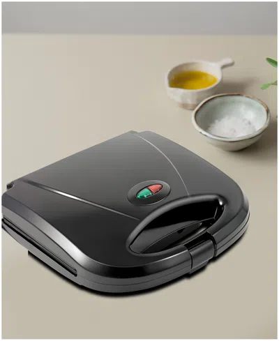 Elite Cuisine Double Waffle Maker In Black