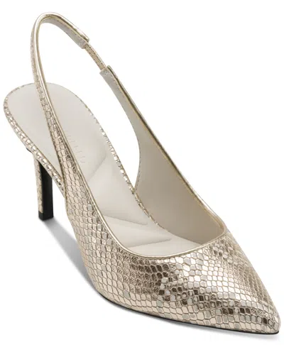 Karl Lagerfeld Women's Rosalyn Slingback Pumps In White Gold