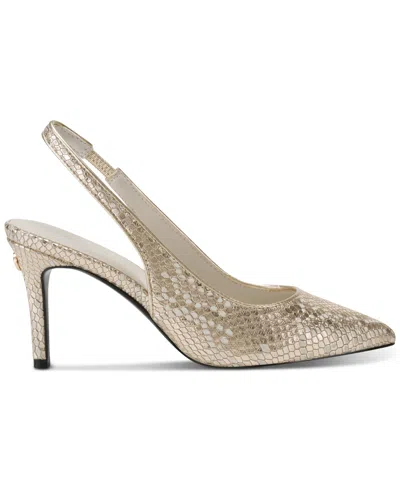 Karl Lagerfeld Women's Rosalyn Slingback Pumps In White Gold