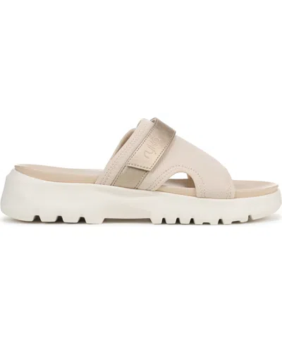 Ryka Rykä Brilliant Slide Sandal In Tapioca Beige Mesh Fabric