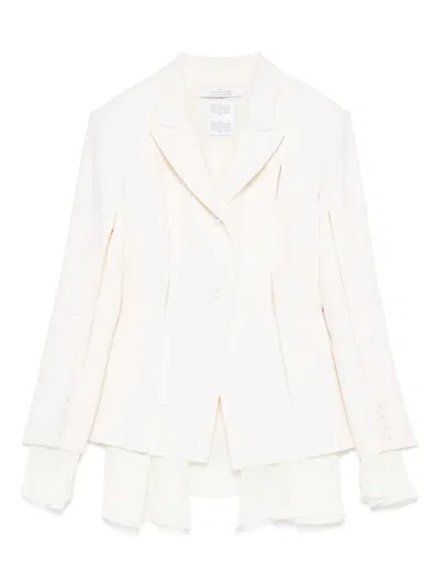 Rokh Cut-out Layered Blazer In Neutrals