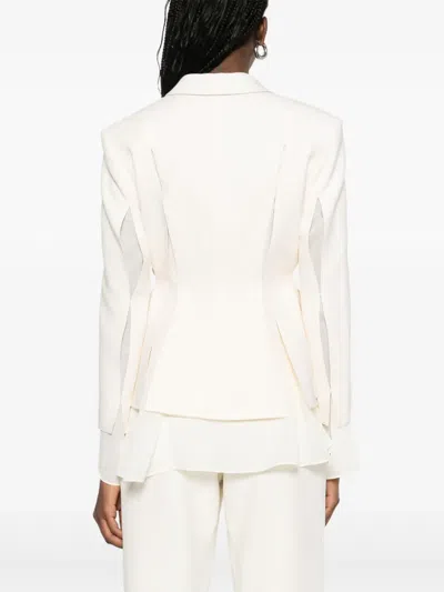 Rokh Cut-out Layered Blazer In Neutrals