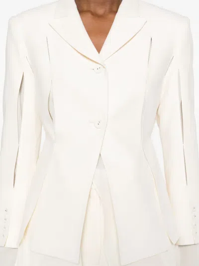 Rokh Cut-out Layered Blazer In Neutrals