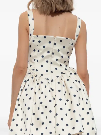 Self-portrait "polka Dot" Mini Dress In White