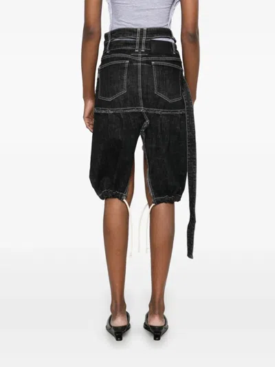 Ottolinger Wrap Denim Skirt In Black