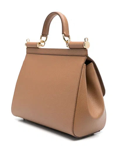 Dolce & Gabbana Sicily Tote Bag In Brown