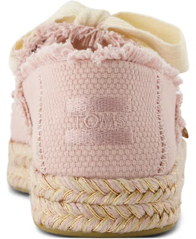 Toms Women's Carolina Lace-up Espadrille Sneakers In Pale Rose Beachside Woven,fray