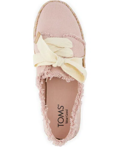 Toms Women's Carolina Lace-up Espadrille Sneakers In Pale Rose Beachside Woven,fray