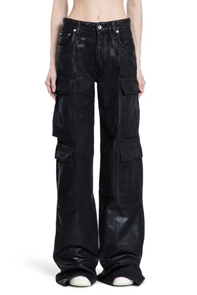 Rick Owens Drkshdw Hollywood Double Cargo Jeans In Black