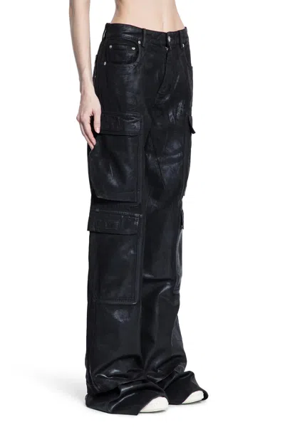 Rick Owens Drkshdw Hollywood Double Cargo Jeans In Black
