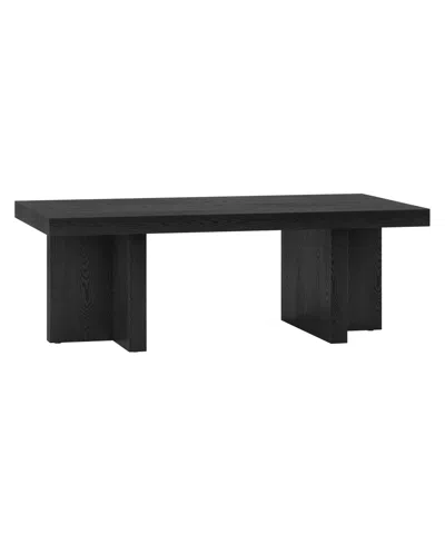 Hudson & Canal 44" Dimitra Wide Rectangular Coffee Table In Black Grain