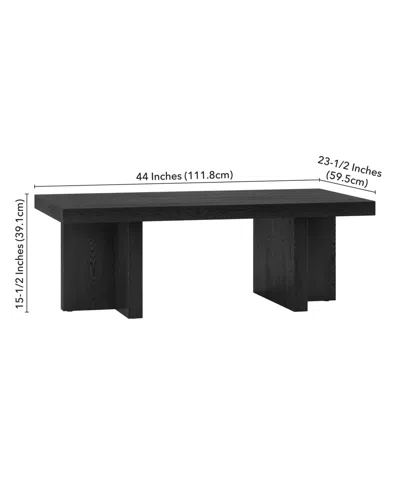 Hudson & Canal 44" Dimitra Wide Rectangular Coffee Table In Black Grain