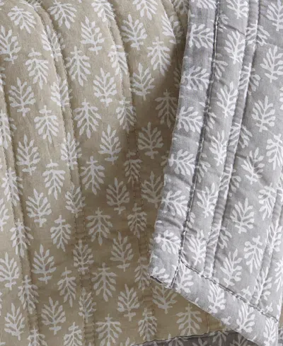 Levtex Aditya Reversible Quilted Throw, 50" X 60" In Taupe
