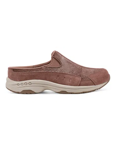 Easy Spirit Women's Traveltime Slip-on Mule Walking Sneakers In Dark Taupe