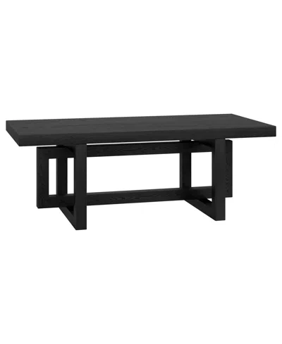 Hudson & Canal 47" Breslow Wide Rectangular Coffee Table In Black Grain