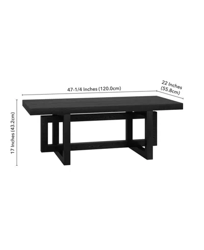 Hudson & Canal 47" Breslow Wide Rectangular Coffee Table In Black Grain