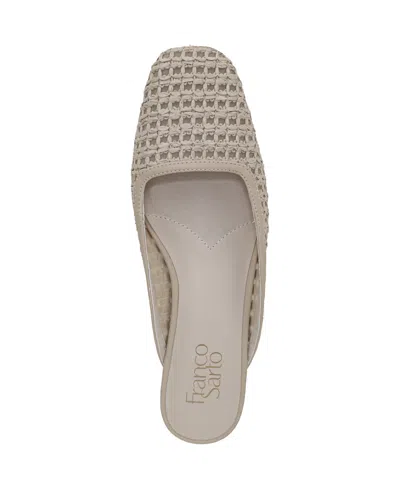 Franco Sarto Women's Dayla 2 Square Toe Block Heel Mules In Alabaster White Faux Leather