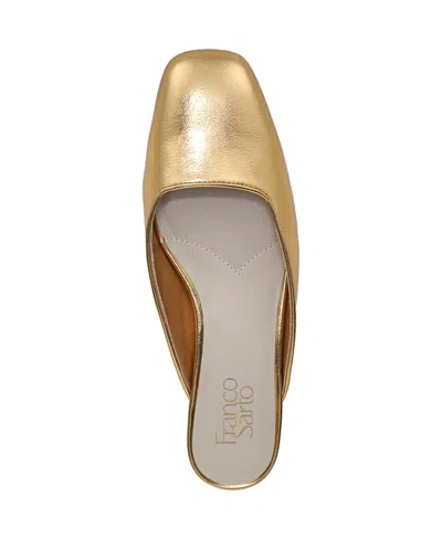 Franco Sarto Women's Dayla Square Toe Block Heel Mules In Gold