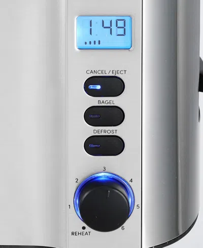 Elite Cuisine 2-slice Lcd Toaster With Bagel Function In Stainless Steel