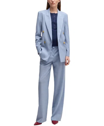 Hugo Boss Boss Filbure Wool Henley Top In Clean Navy