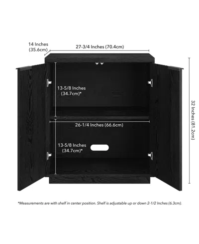 Hudson & Canal 28" Mansfield Wide Rectangular Accent Cabinet In Black Grain