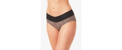 Warner's Warners No Pinching, No Problems Dig-free Comfort Waist With Lace Microfiber Hipster 5609j In Black Nude Swirl Print