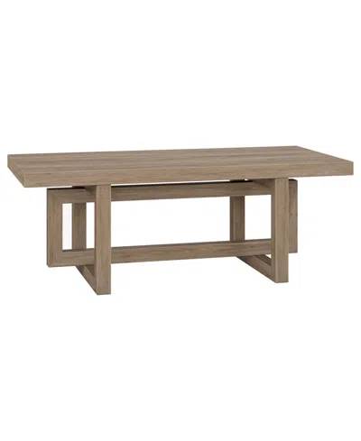 Hudson & Canal 47" Breslow Wide Rectangular Coffee Table In Antiqued Gray Oak