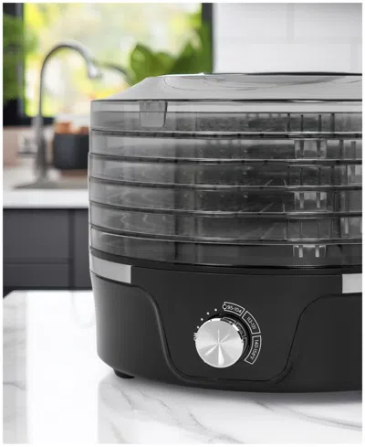 Elite Cuisine Food Dehydrator With Adjustable Temperature In Black,clear