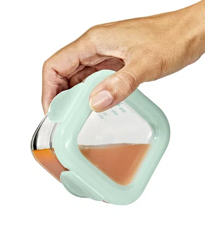 Oxo Tot Glass 4-pack Baby Blocks Food Storage Containers In Opal
