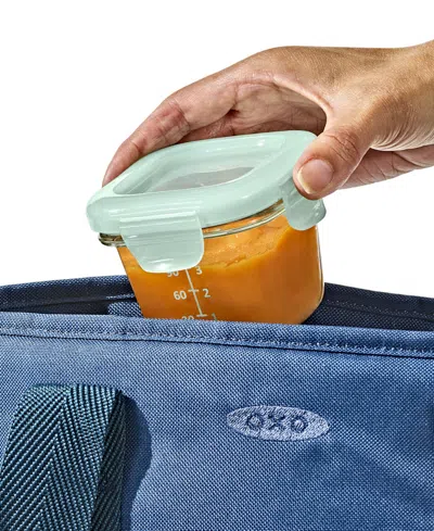 Oxo Tot Glass 4-pack Baby Blocks Food Storage Containers In Opal