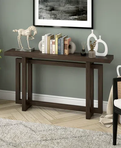Hudson & Canal 55" Breslow Wide Rectangular Console Table In Alder Brown