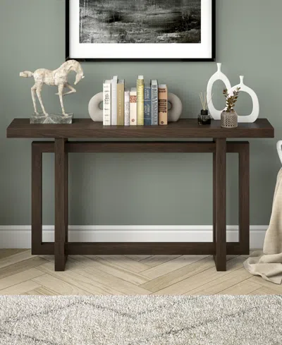 Hudson & Canal 55" Breslow Wide Rectangular Console Table In Alder Brown
