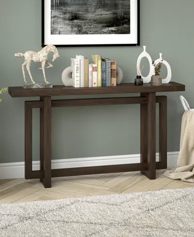Hudson & Canal 55" Breslow Wide Rectangular Console Table In Alder Brown