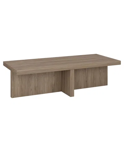 Hudson & Canal 54" Elna Wide Rectangular Coffee Table In Antiqued Gray Oak