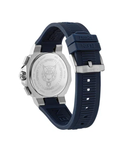 Plein Sport Men's Titan Chronograph Date Quartz Blue Silicone Strap Watch, 46mm In Blue