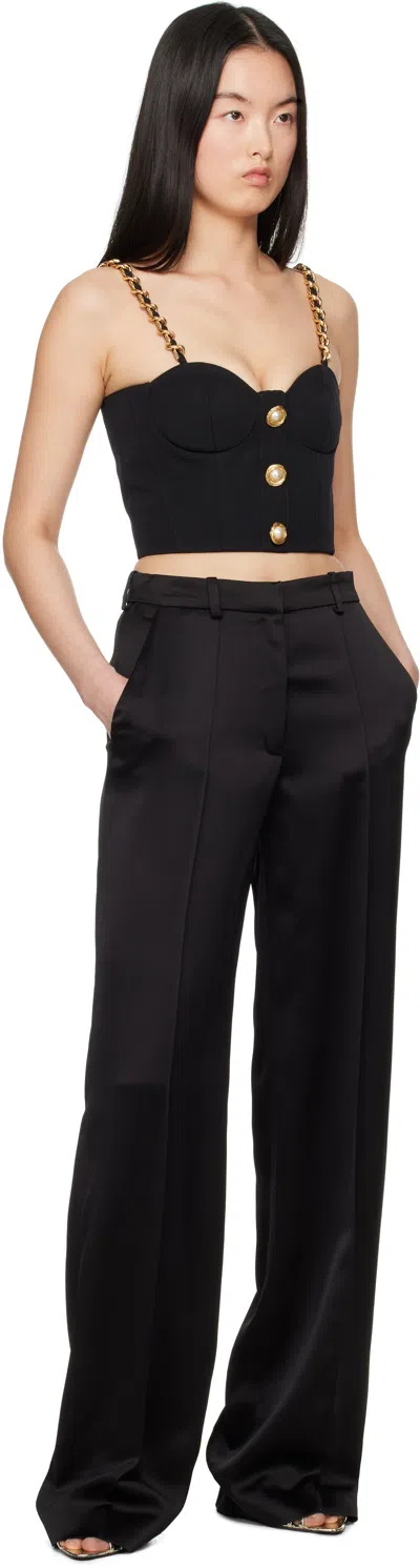 Balmain Plain Top With Chain Straps In 0pa Noir