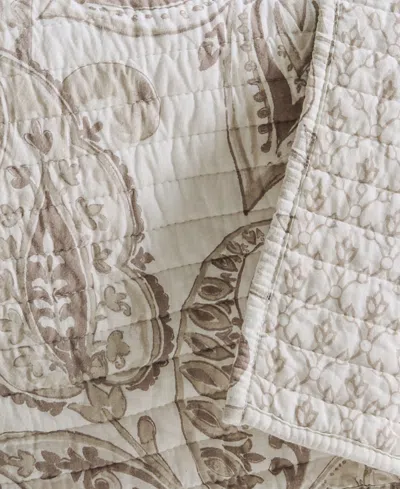 Levtex Bennett Reversible Paisley Quilted Throw, 50" X 60" In Taupe