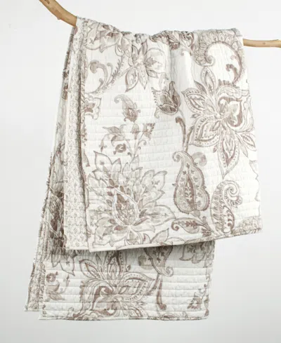 Levtex Bennett Reversible Paisley Quilted Throw, 50" X 60" In Taupe