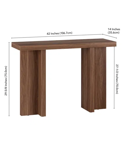 Hudson & Canal 42" Dimitra Wide Rectangular Console Table In Satin Walnut