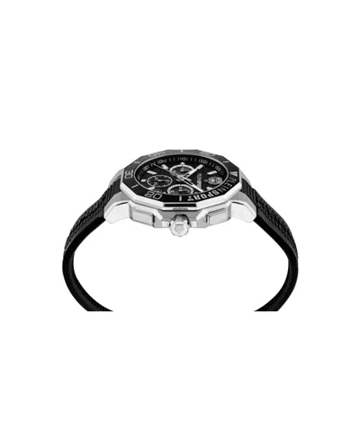 Plein Sport Men's Titan Chronograph Date Quartz Black Silicone Strap Watch, 46mm In Black
