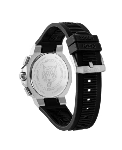 Plein Sport Men's Titan Chronograph Date Quartz Black Silicone Strap Watch, 46mm In Black