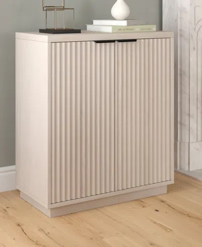Hudson & Canal 28" Mansfield Wide Rectangular Accent Cabinet In Alder White
